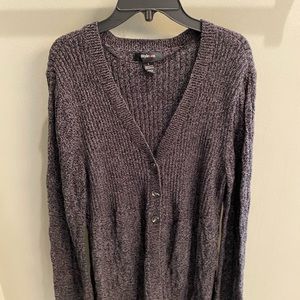 Like new black and charcoal marbled sweater coat L